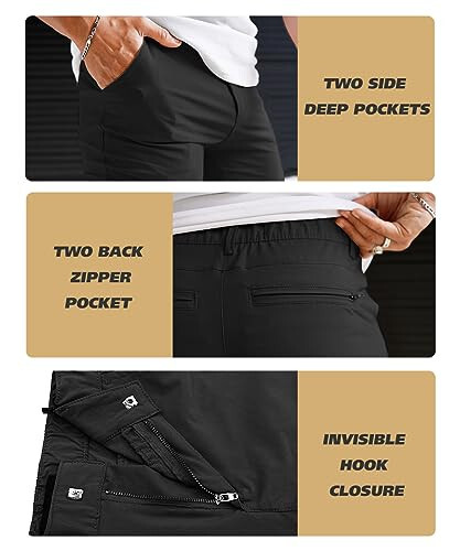 GINGTTO Men's 4-Way Stretch Skinny Golf Joggers - 28