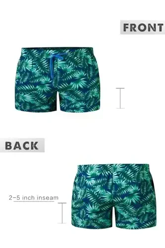 GINGTTO Men's Beach Shorts Bathing Suits with Mesh Lining - 5