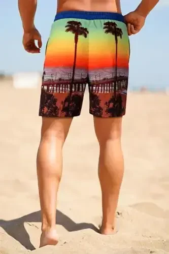 GINGTTO Men's Beach Shorts Bathing Suits with Mesh Lining - 4