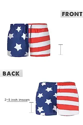 GINGTTO Men's Beach Shorts Bathing Suits with Mesh Lining - 5