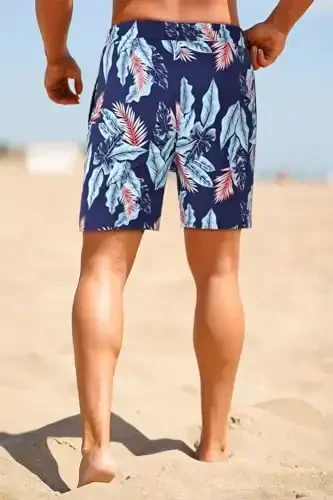 GINGTTO Men's Beach Shorts Bathing Suits with Mesh Lining - 4