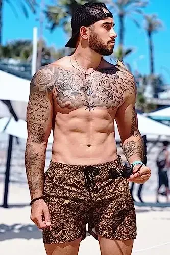 GINGTTO Men's Beach Shorts Bathing Suits with Mesh Lining - GINGTTO (1)