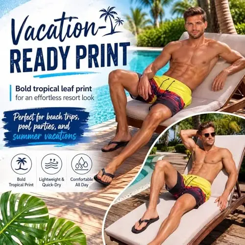 GINGTTO Men's Beach Shorts Bathing Suits with Mesh Lining - 4