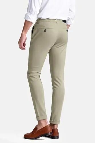 GINGTTO Mens Chinos Pants Slim Fit Stretch Ankle Length Dress | 28 Inch, Chino Twill, Comfortable, Zip Fly, Perfect for Casual, Weddings, Business and Weekends Alike - GINGTTO (1)