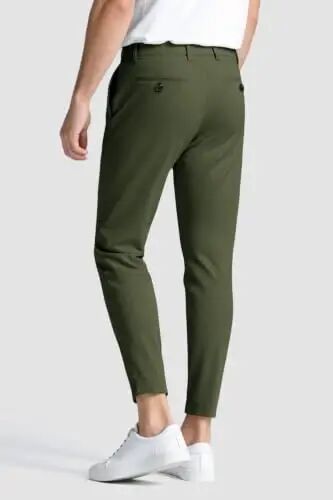 GINGTTO Mens Chinos Pants Slim Fit Stretch Ankle Length Dress | 28 Inch, Chino Twill, Comfortable, Zip Fly, Perfect for Casual, Weddings, Business and Weekends Alike - GINGTTO (1)