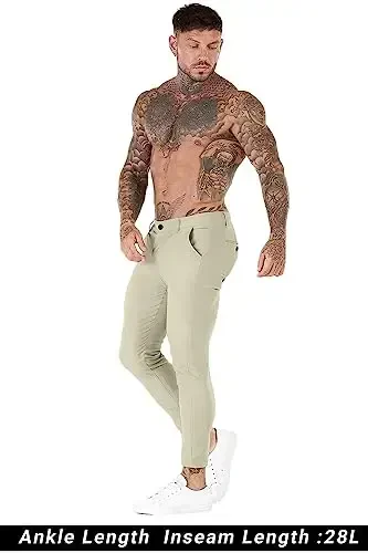 GINGTTO Mens Dress Pants Slim Fit Chino Pants for Men Formal - 4