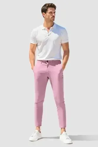 GINGTTO Mens Dress Pants Slim Fit Chino Pants for Men Formal - 3