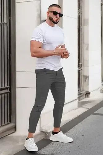 GINGTTO Mens Dress Pants Slim Fit Chino Pants for Men Formal - 5