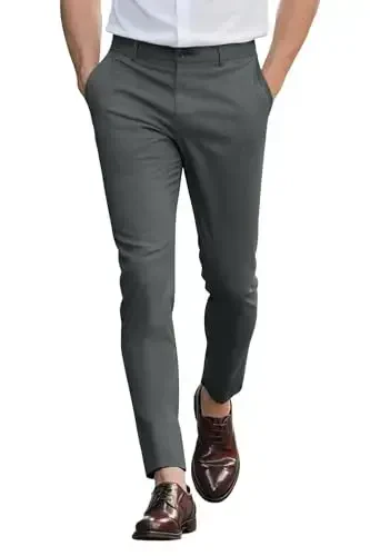 GINGTTO Mens Dress Pants Slim Fit Stretch Chino Pants for Men - GINGTTO