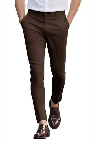 GINGTTO Mens Dress Pants Slim Fit Stretch Chino Pants for Men - 1