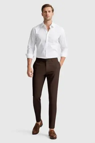 GINGTTO Mens Dress Pants Slim Fit Stretch Chino Pants for Men - 4