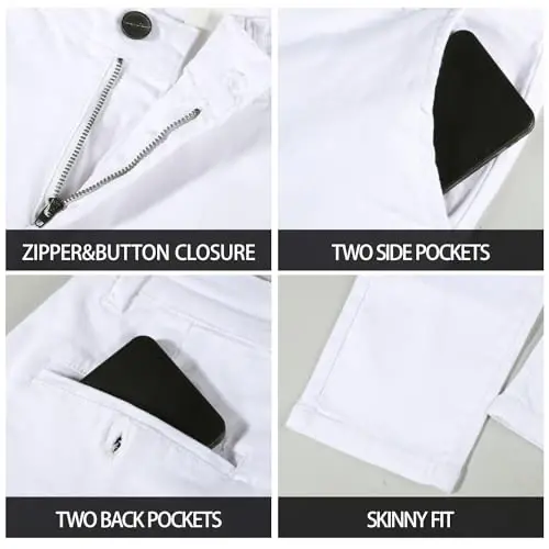 GINGTTO Mens Dress Pants Slim Fit Stretch Chino Pants for Men - 4