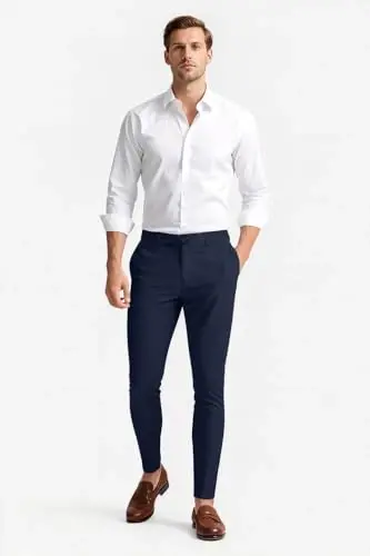 GINGTTO Mens Dress Pants Slim Fit Stretch Chino Pants for Men - 4