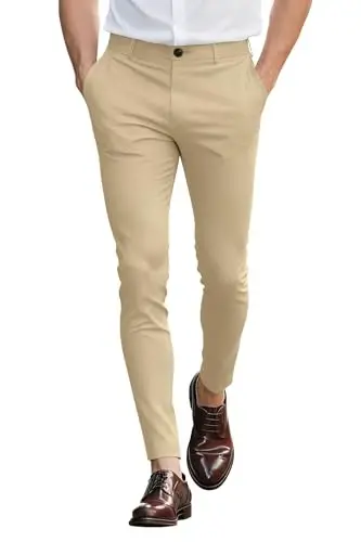 GINGTTO Mens Dress Pants Slim Fit Stretch Chino Pants for Men 