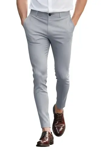 GINGTTO Mens Dress Pants Slim Fit Stretch Chino Pants for Men - GINGTTO