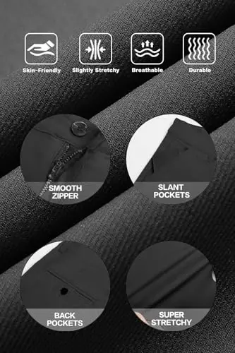 GINGTTO Mens Dress Pants Slim Fit Stretch Flat Front Chino | Super Stretchy,Wrinkle Resistant,Suitable for Business,Weddings,Golf,Dates and Casual - 5