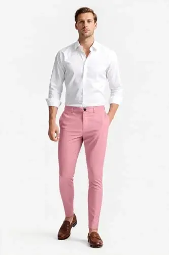 GINGTTO Mens Dress Pants Slim Fit Stretch Flat Front Chino | Super Stretchy,Wrinkle Resistant,Suitable for Business,Weddings,Golf,Dates and Casual - 3
