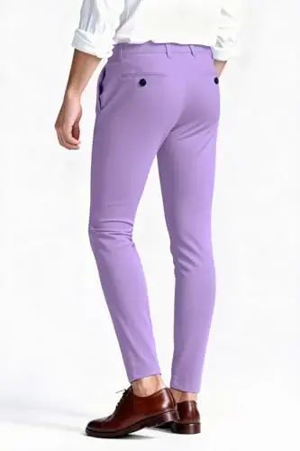 GINGTTO Mens Dress Pants Slim Fit Stretch Flat Front Chino | Super Stretchy,Wrinkle Resistant,Suitable for Business,Weddings,Golf,Dates and Casual - GINGTTO (1)
