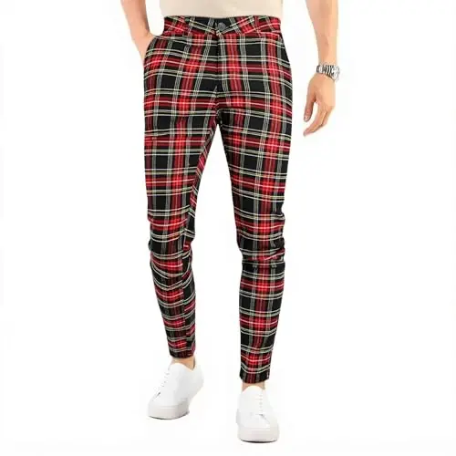 GINGTTO Mens Dress Pants Slim Fit Stretch Flat Front Chino | Super Stretchy,Wrinkle Resistant,Suitable for Business,Weddings,Golf,Dates and Casual - GINGTTO (1)