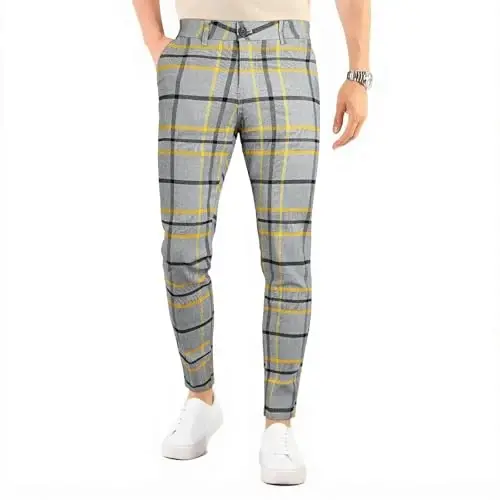 GINGTTO Mens Dress Pants Slim Fit Stretch Flat Front Chino | Super Stretchy,Wrinkle Resistant,Suitable for Business,Weddings,Golf,Dates and Casual - GINGTTO (1)