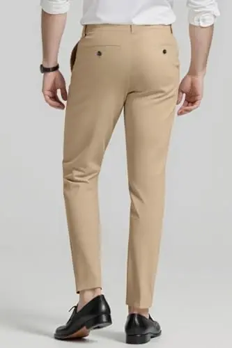 GINGTTO Mens Dress Pants Slim Fit Stretch Skinny Slacks Tapered Leg | 28in,30in,32in, Ankle length, Business, Stretch, Formal - 5