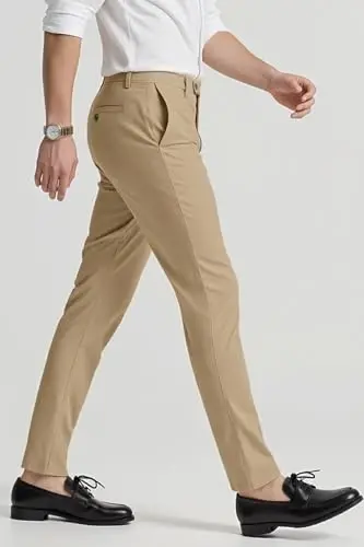GINGTTO Mens Dress Pants Slim Fit Stretch Skinny Slacks Tapered Leg | 28in,30in,32in, Ankle length, Business, Stretch, Formal - GINGTTO (1)