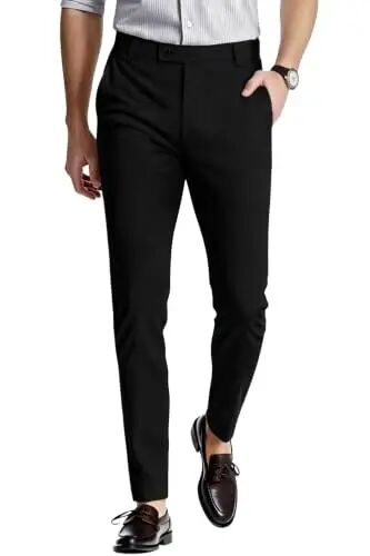 GINGTTO Mens Dress Pants Slim Fit Stretch Skinny Slacks Tapered Leg | 28in,30in,32in, Ankle length, Business, Stretch, Formal - GINGTTO