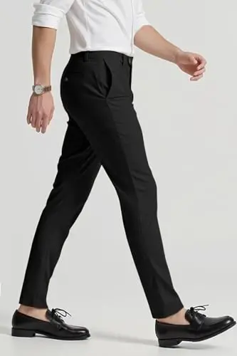 GINGTTO Mens Dress Pants Slim Fit Stretch Skinny Slacks Tapered Leg | 28in,30in,32in, Ankle length, Business, Stretch, Formal - GINGTTO (1)