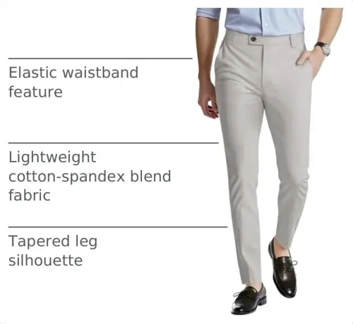 GINGTTO Mens Dress Pants Slim Fit Stretch Skinny Slacks Tapered Leg | 28in,30in,32in, Ankle length, Business, Stretch, Formal - 4