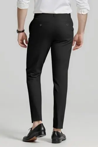 GINGTTO Mens Dress Pants Slim Fit Stretch Skinny Slacks Tapered Leg | 28in,30in,32in, Ankle length, Business, Stretch, Formal - 6