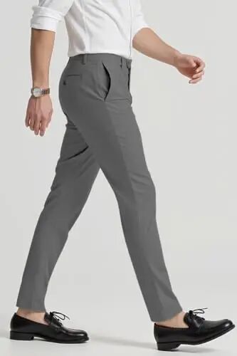GINGTTO Mens Dress Pants Slim Fit Stretch Skinny Slacks Tapered Leg | 28in,30in,32in, Ankle length, Business, Stretch, Formal - GINGTTO (1)