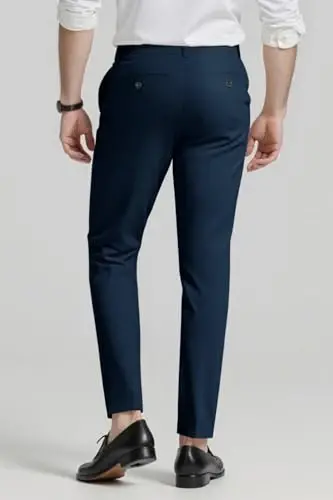 GINGTTO Mens Dress Pants Slim Fit Stretch Skinny Slacks Tapered Leg | 28in,30in,32in, Ankle length, Business, Stretch, Formal - 5