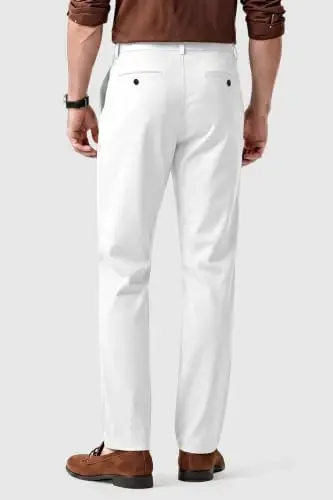 GINGTTO Mens Dress Pants Stretch Slim Fit Tapered Leg | Flat front slacks,Business casual trousers for men. - 6
