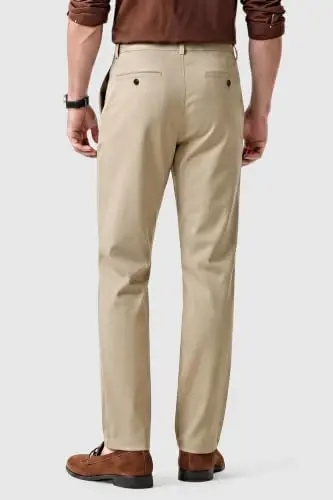 GINGTTO Mens Dress Pants Stretch Slim Fit Tapered Leg | Flat front slacks,Business casual trousers for men. - 5