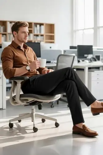 GINGTTO Mens Dress Pants Stretch Slim Fit Tapered Leg | Flat front slacks,Business casual trousers for men. - 3