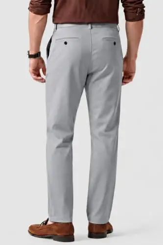 GINGTTO Mens Dress Pants Stretch Slim Fit Tapered Leg | Flat front slacks,Business casual trousers for men. - 5