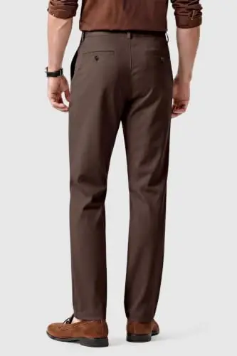 GINGTTO Mens Dress Pants Stretch Slim Fit Tapered Leg | Flat front slacks,Business casual trousers for men. - 5