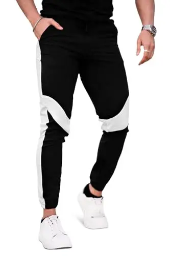 GINGTTO Mens Golf Pants Joggers Slim Fit Tapered Stretch Black 28in Inseam | Lightweight, 4 way Stretch, Athletic fit, Stretch waist, Zipper pockets, Versatile for golf, dress and casual occasions. - 1