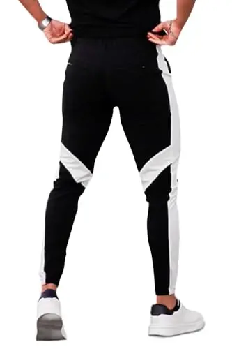 GINGTTO Mens Golf Pants Joggers Slim Fit Tapered Stretch Black 28in Inseam | Lightweight, 4 way Stretch, Athletic fit, Stretch waist, Zipper pockets, Versatile for golf, dress and casual occasions. - 2
