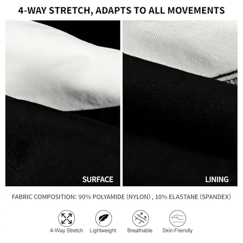 GINGTTO Mens Golf Pants Joggers Slim Fit Tapered Stretch Black 28in Inseam | Lightweight, 4 way Stretch, Athletic fit, Stretch waist, Zipper pockets, Versatile for golf, dress and casual occasions. - 6