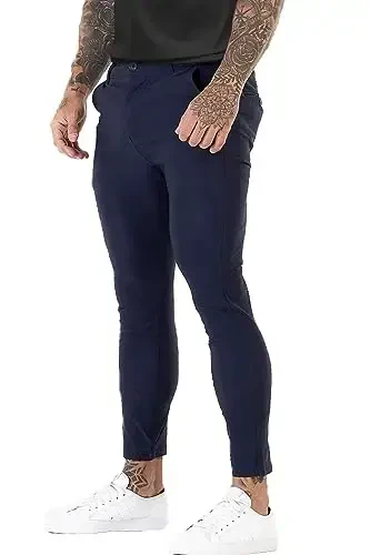 GINGTTO Мужские Брюки Slim Fit Chino Формальные - 1