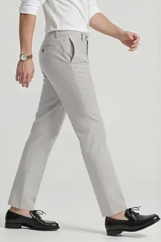 GINGTTO мужские брюки Slim Fit эластичные формальные брюки для мужчин - 3