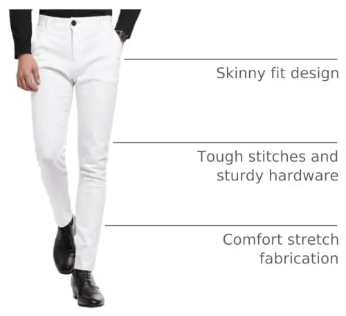 GINGTTO Мужские брюки Slim Fit Stretch Chino для мужчин - 4