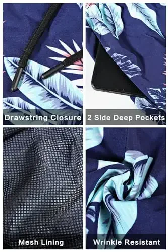 GINGTTO мужские пляжные шорты, купальные костюмы с сетчатой подкладкой - 6