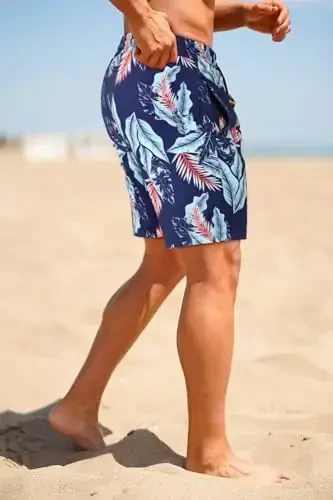 GINGTTO мужские пляжные шорты, купальные костюмы с сетчатой подкладкой - 7