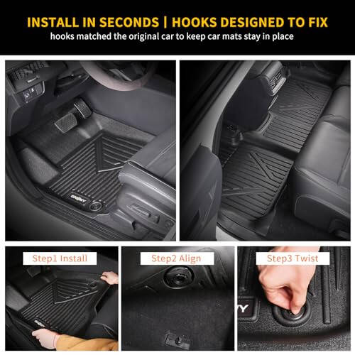 GINOWY - Floor Mats Cargo Liner Set for Kia Seltos 2023 2022 2021 2020 with Subwoofer, TPE All Weather Protection Car Mats Seltos Set, Custom Floor Liners, Anti-Slip Trunk Mat, Automotive Accessories - 5