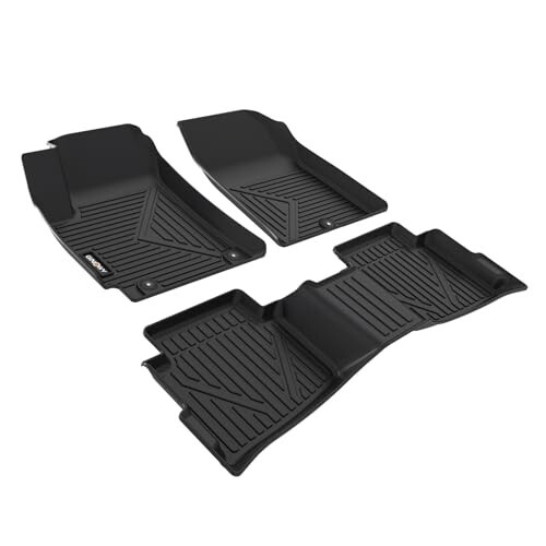 GINOWY - Floor Mats for Kia Seltos 2020-2024 2025, All Weather Mats for Kia Seltos, Custom Fit Floor Liners TPE Waterproof Rubber Car Floor Mats, Anti-Slip 2024 Seltos Automotive Accessories, Black - 3