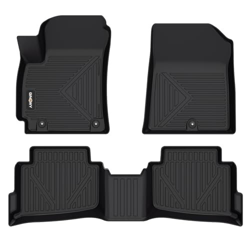 GINOWY - Floor Mats for Kia Seltos 2020-2024 2025, All Weather Mats for Kia Seltos, Custom Fit Floor Liners TPE Waterproof Rubber Car Floor Mats, Anti-Slip 2024 Seltos Automotive Accessories, Black - 1