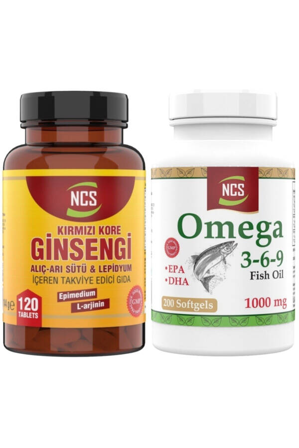 Ginseng Epimedium 120 Tablets Omega 3 6 9 Fish Oil 200 Capsules - 1