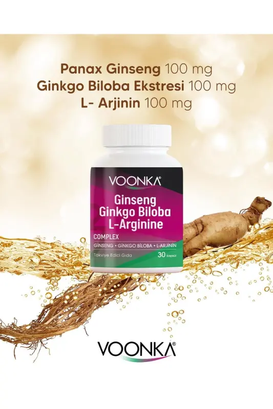 Ginseng Ginkgo Biloba L-arginine 30 Capsules - 2